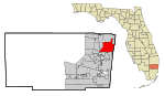 Broward County Florida Incorporated and Unincorporated areas Pompano Beach Highlighted